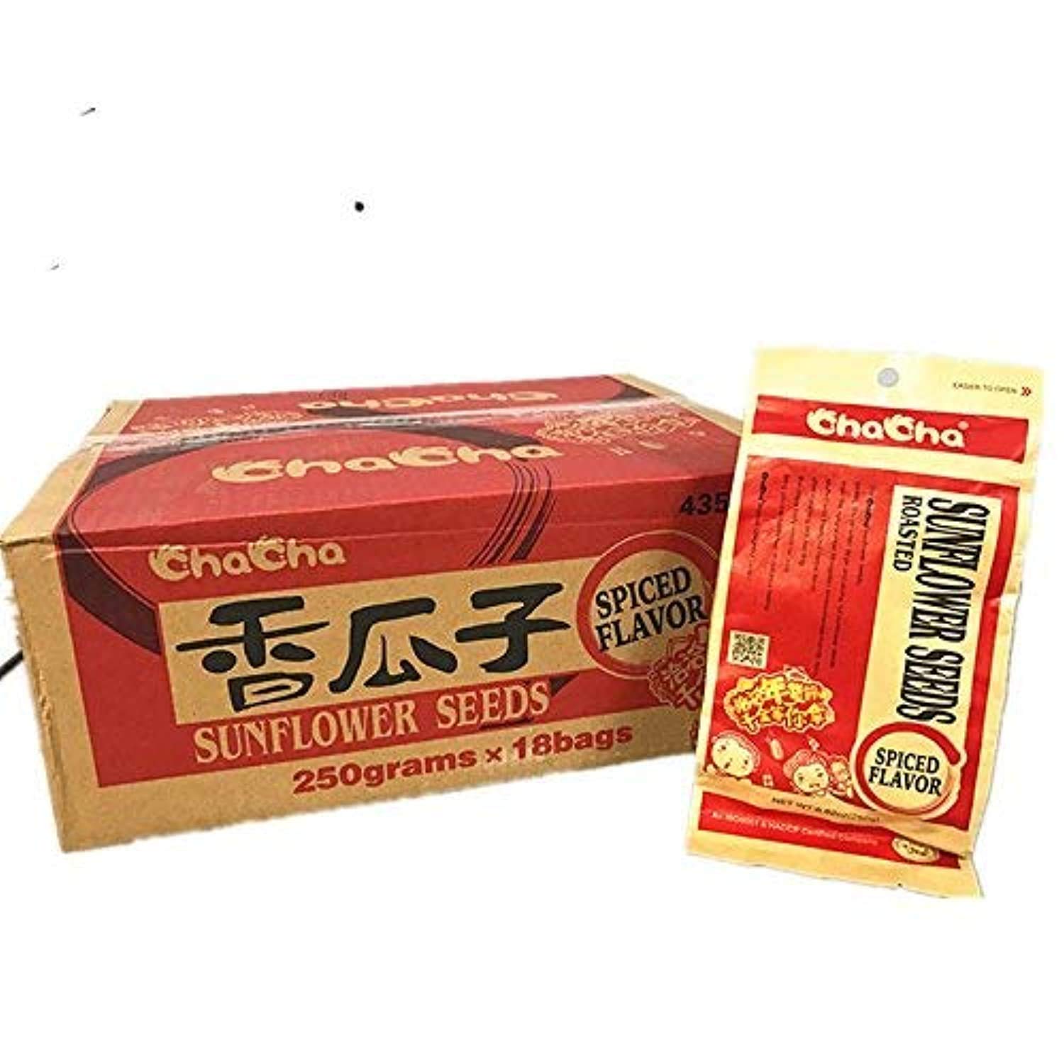 Chacha Sunflower Roasted and Salted Seeds (Spiced Flavor) 250gX 18bags