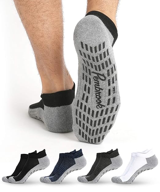 Amazon.com: Calcetines antideslizantes para tobillo, 4 pares ...