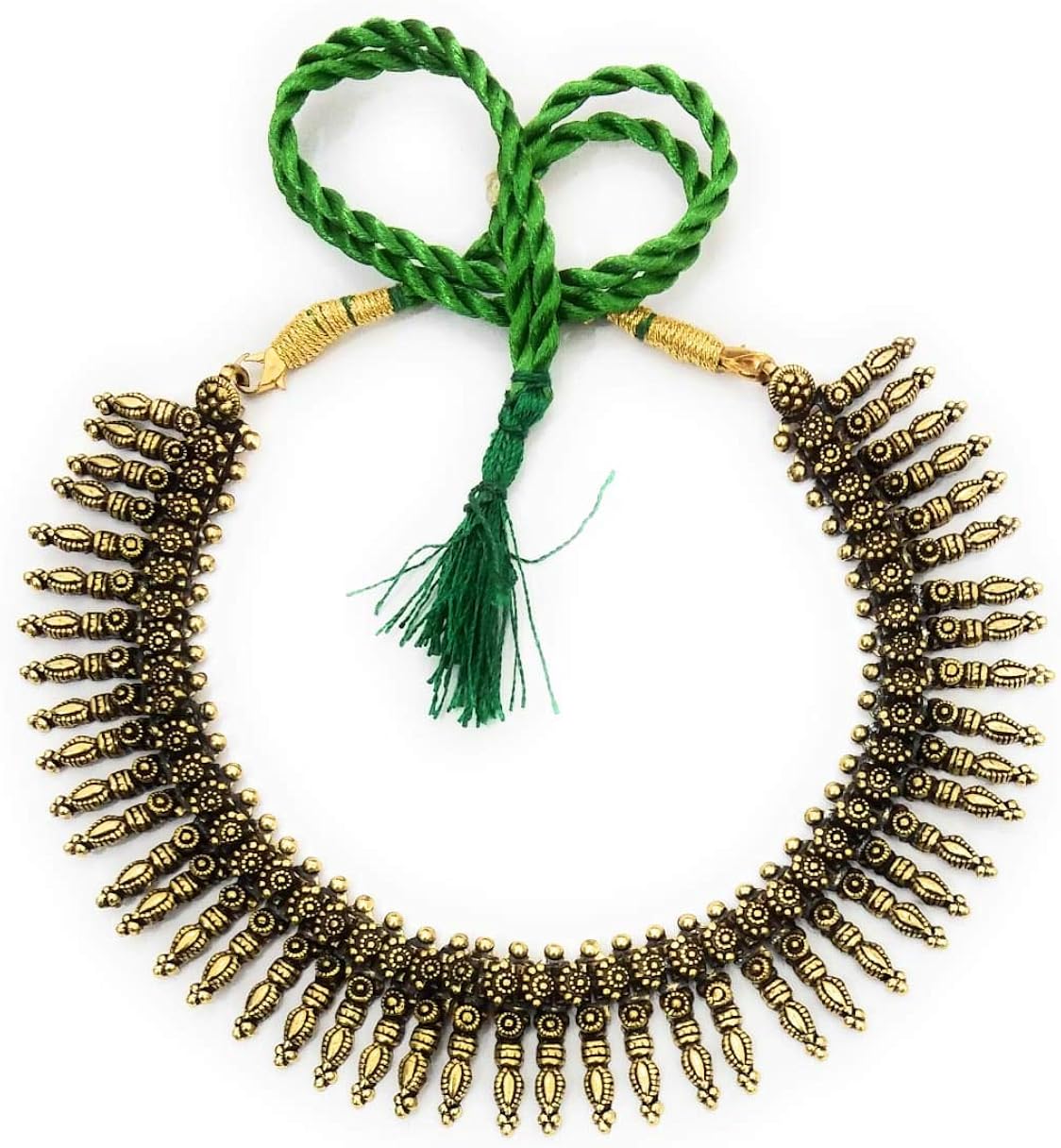 Golden necklace for statement jewelry Ethnic Indian collar