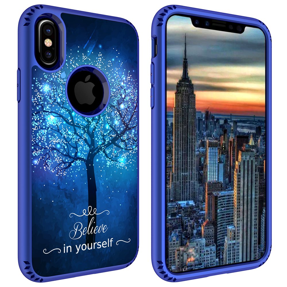 iPhone X Case, MagicSky Shockproof Slim Corner Protection with Resilient Shock Absorption Rubber Protective Case Cover for Apple iPhoneX - Believe in yourself