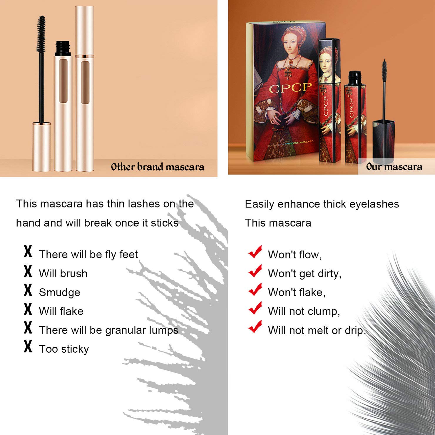 4D Silk Fiber Lash Mascara, Natural Waterproof Mascara Black Extra Long Lash, Thick Thickening and Lengthening, Voluminous Eyelashes, No Clumping, No Smudging, Dramatic Extension Mascara Lasting All Day : Beauty