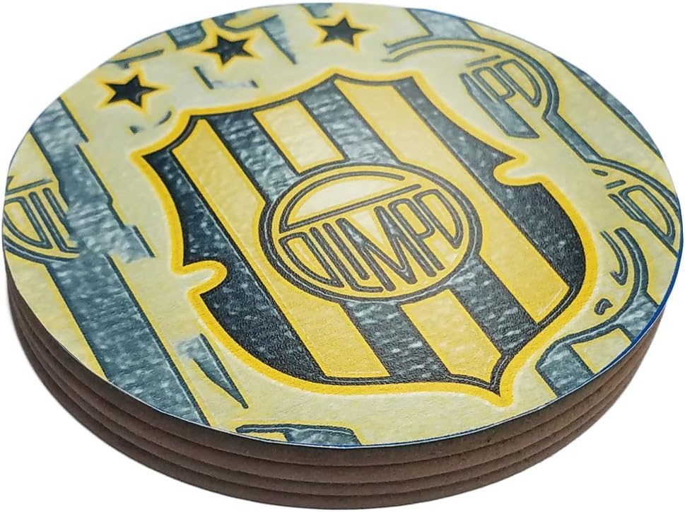 Azty Designs Four Round Coasters Glossy Custom Plastic Effect Argentina Futbol Soccer League