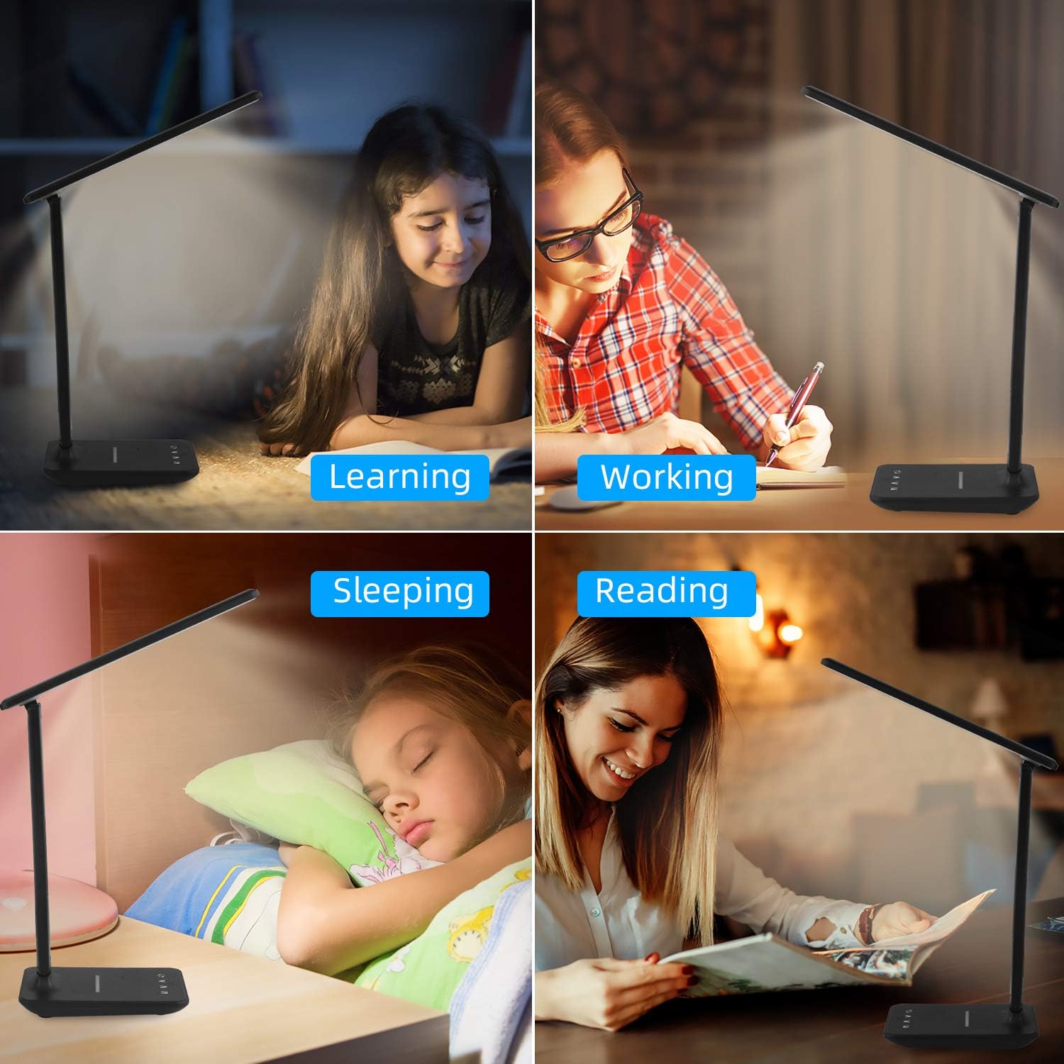 LAOPAO LED Desk Lamp with 10W Wireless Charging and USB Charging Port, 3 Colour Temperatures - Image 4