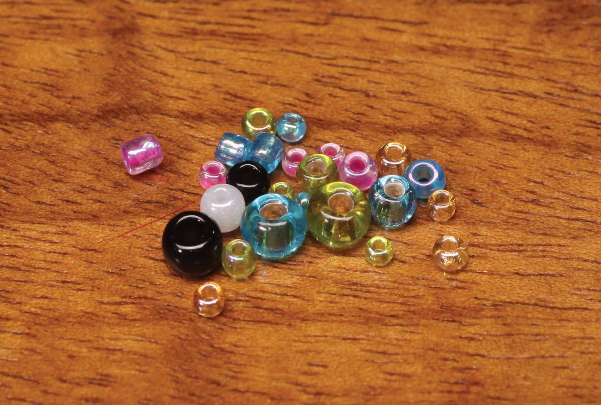 Hareline Tyers Glass Beads Small Iridescent Crystal