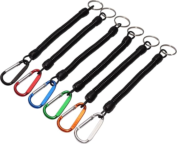 Amazon Co Jp 6個セット スパイラルキーチェーン カラビナ付き キーリング キーホルダー カギ 鍵 伸びる 紛失防止 Pr Spiralkey 服 ファッション小物