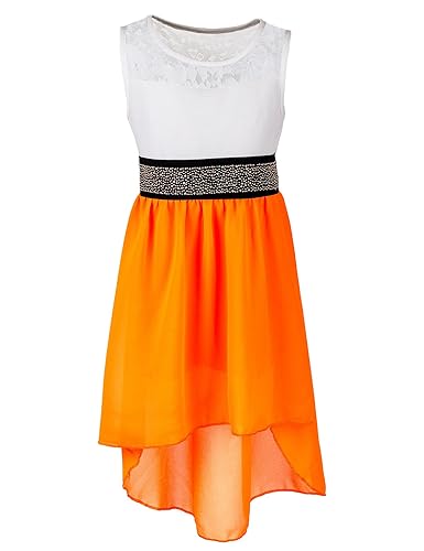 Fashionteam24 Mädchen Party Kleid fest Kommunions Hochzeit Kinder festlich Sommerkleid Festkleid in vielen Farben