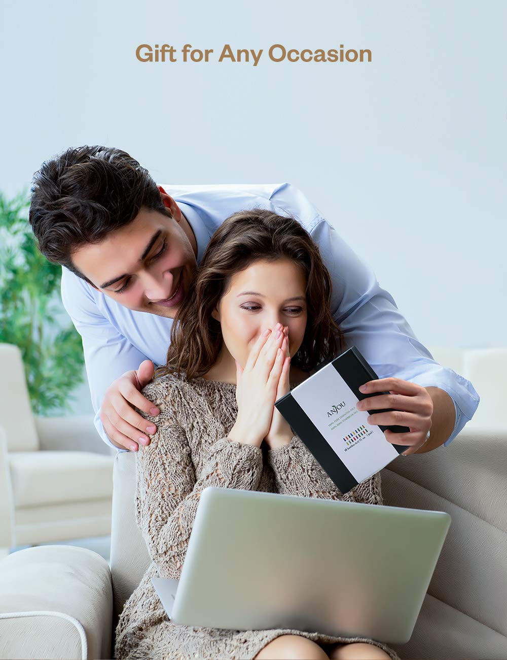 Essential Oils, Anjou 18PCS Aromatherapy Oil Upgraded Gift Set Pure & Therapeutic Grade, Popular Fragrance Oils Blends for Diffuser Air Purifier Home Office Auto (Incl.Peppermint Eucalyptus Lavender): Beauty