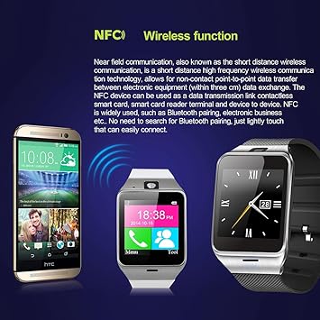 Excelvan GV18 - Smartwatch Reloj NFC Smartphone Libre 2G SIM ...