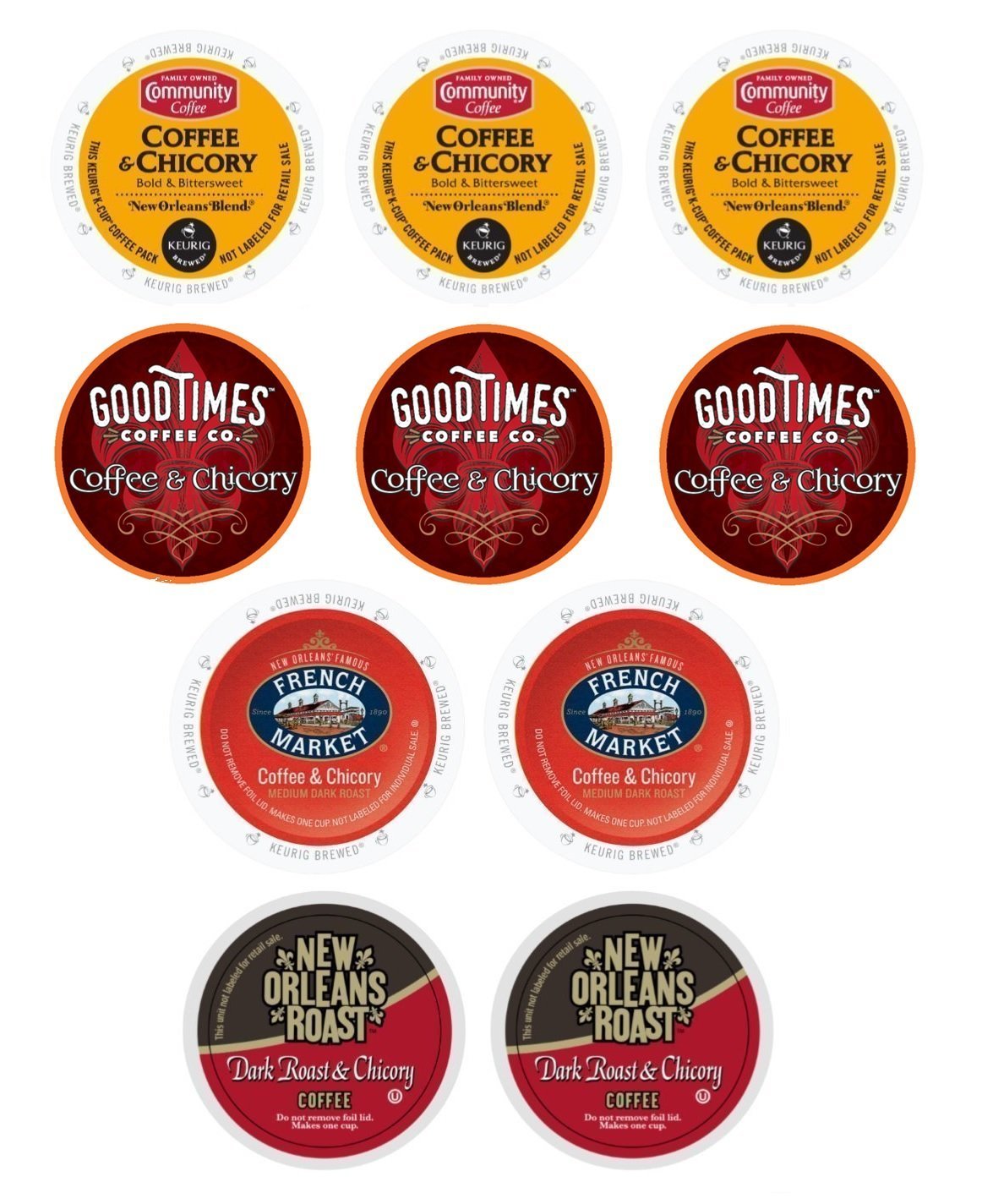 Buy Coffee & Chicory Sampler Variety Box for Keurig KCup Brewers, 10