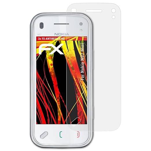 atFolix Schutzfolie kompatibel mit Nokia N97 Mini Displayschutzfolie, HD-Entspiegelung FX Folie (3X)