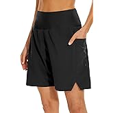 JENEARY Women's 7" Swim Board Shorts High Waisted Tummy Control Quick Dry Bermuda Swimming Long Bottoms