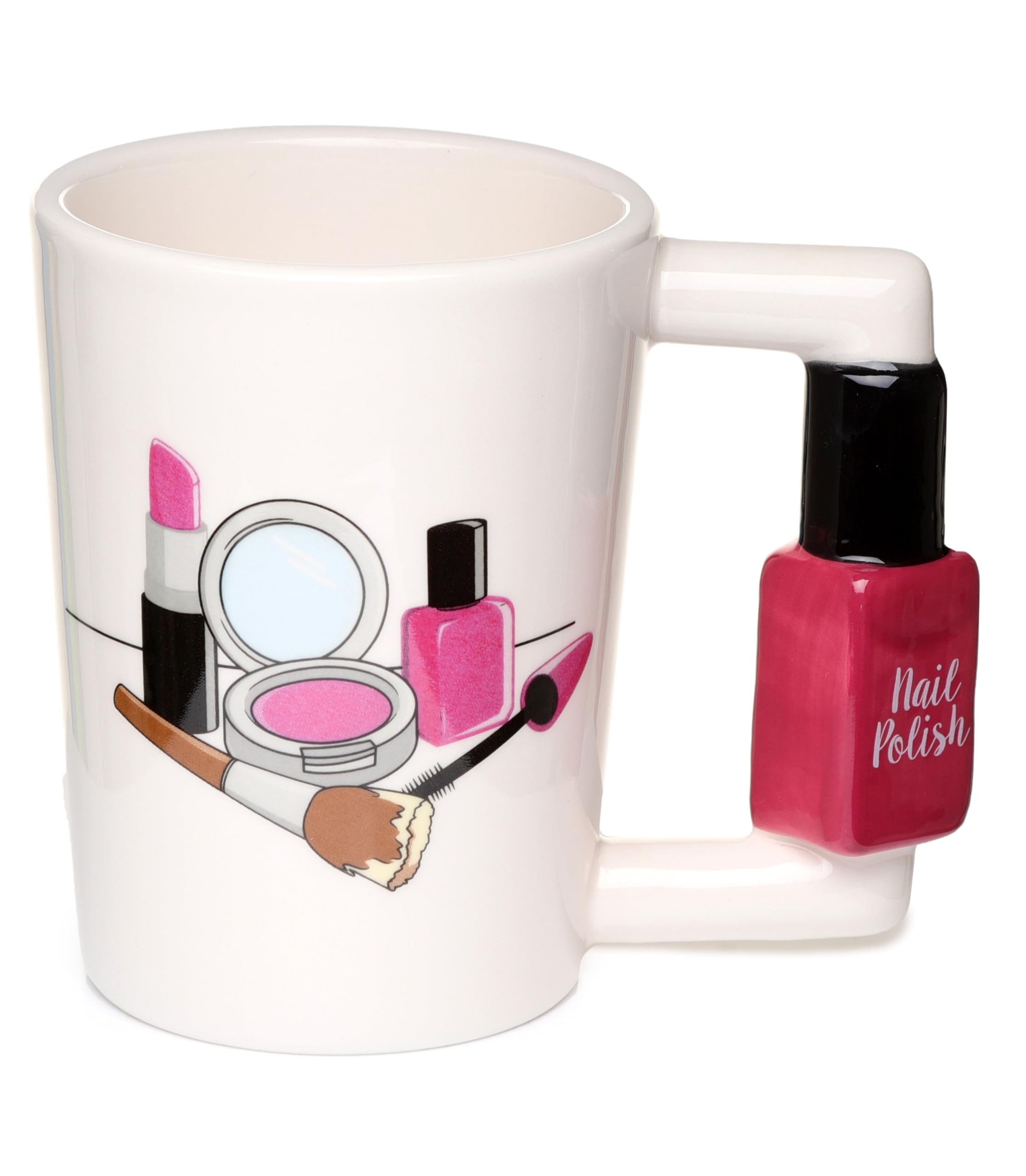 Puckator Nail Varnish Ceramic Shaped Handle Tea Coffee Mug - Funny Home Accessories - Cute Gifts for Girlfriend - Large Mugs for Men Women Hot Drinks - Cute Cups Presents - Secret Santa Gift Cup Set