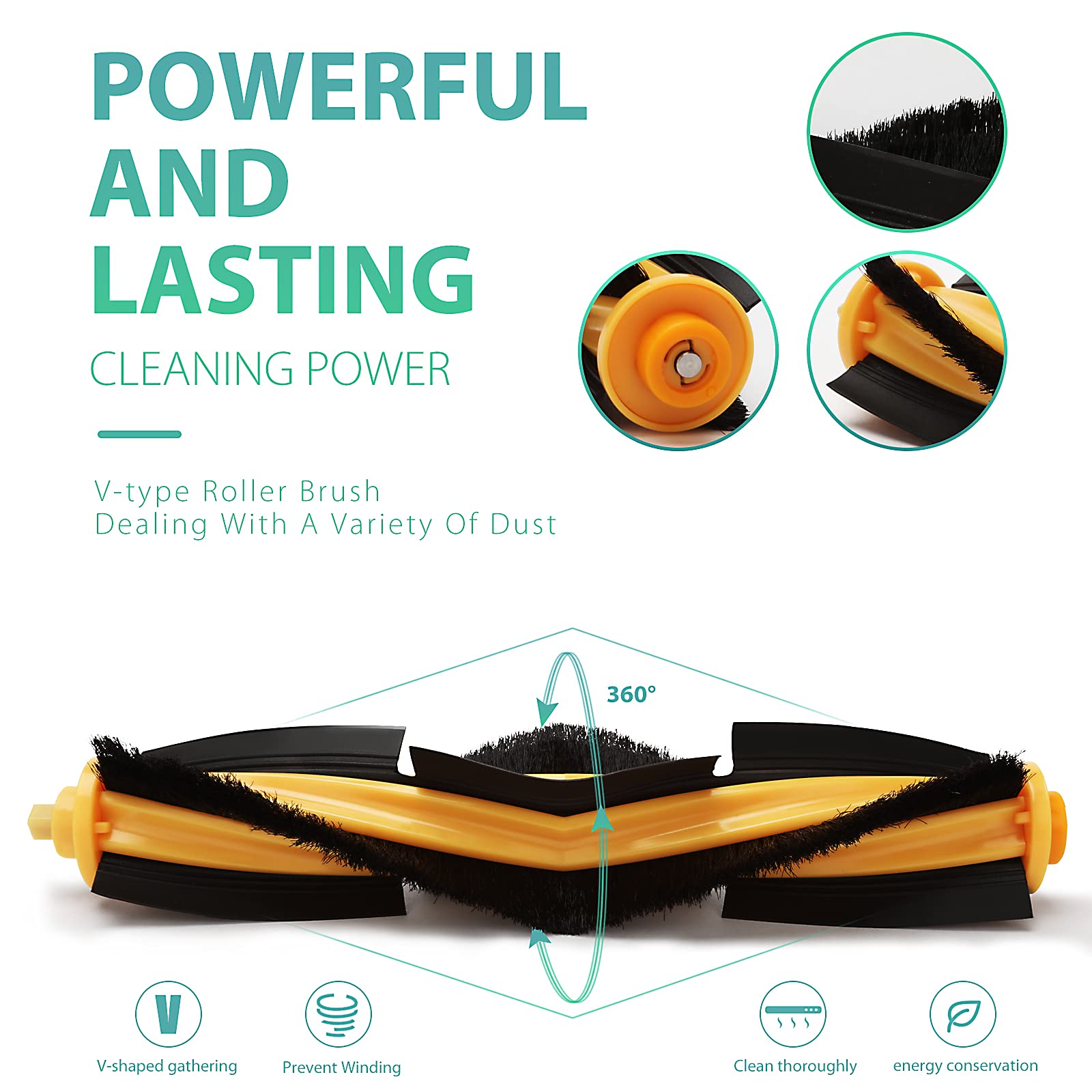 Replacement Parts for Ecovacs Deebot OZMO T9 T8 T8 Pro Max T8 AIVI T5 & N8 Pro N5 Series Robot Vacuum Cleaner Accessories, Including 1 Main Roller Brushes, 4 Filters, 8 Brushes, T8 T9 Dust Bags-14Pack