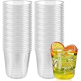 Hsei 200 Pcs Compostable Clear Plastic Cups Plant-based Plastic Cups Non Toxic Drinking Bpa Free Clear Disposable Glasses for Juice Wine Parties Weddings Christmas(12 oz)