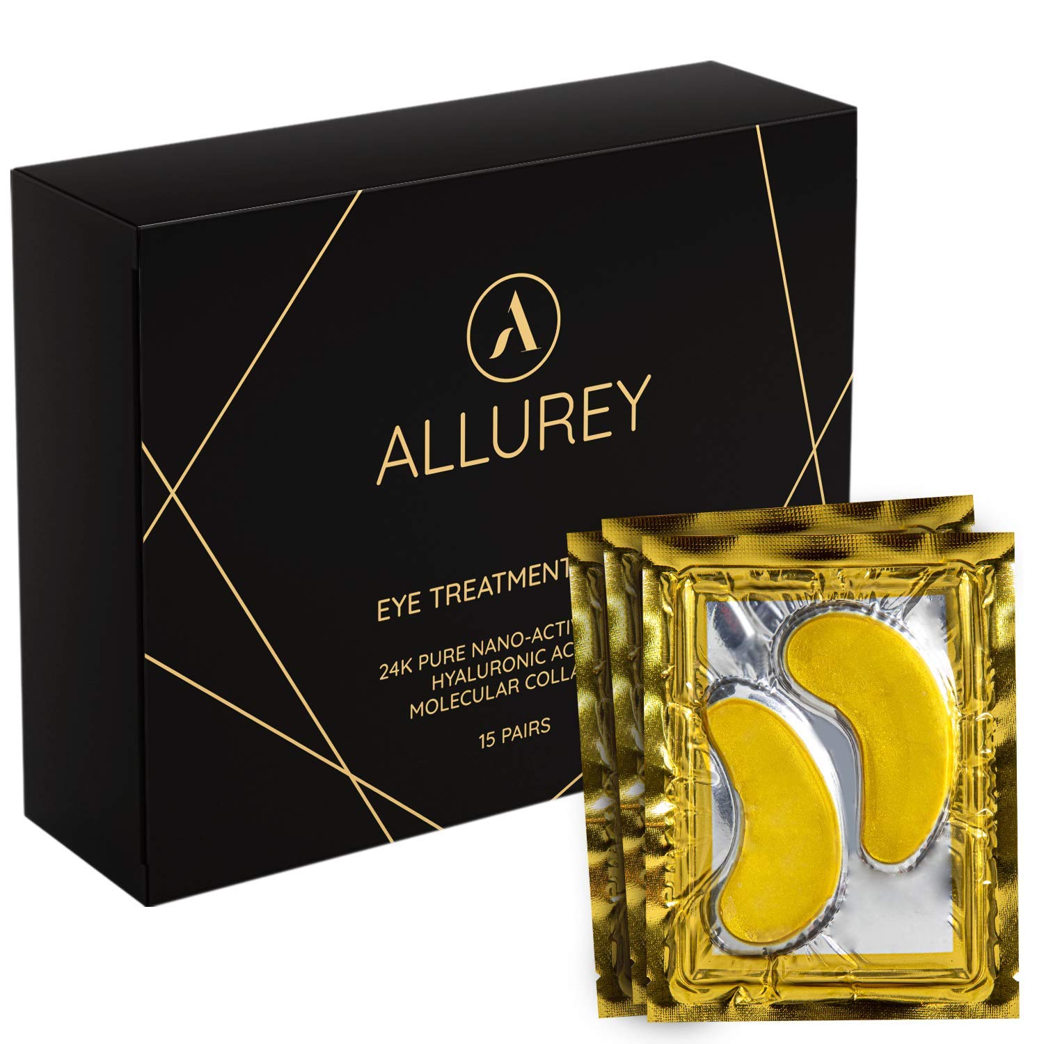 ALLUREY 24K Gold Collagen Eye Mask, Best Eye Treatment, Antiaging (15