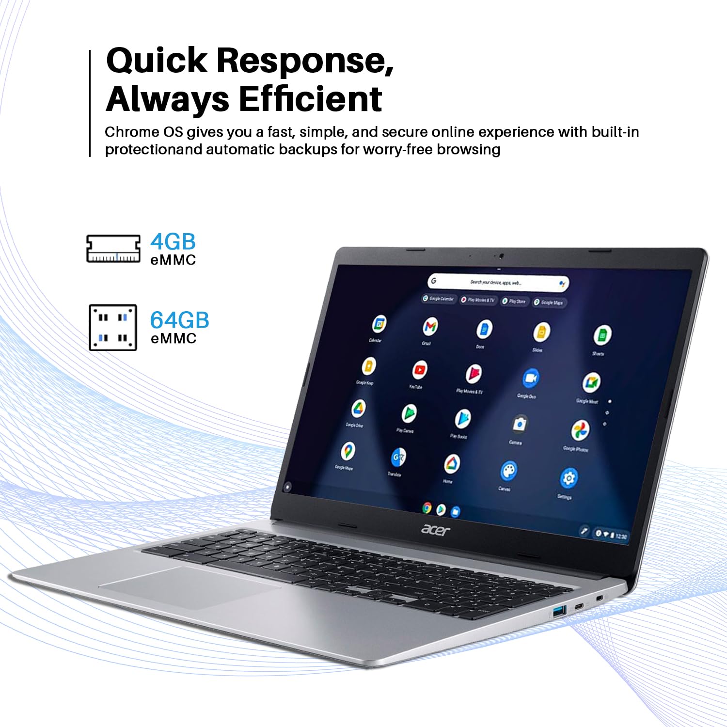 acer 2024 Chromebook 315 Laptop, 15.6