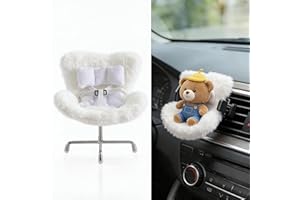 Ezcora Accessories for 10-17cm Dolls, Doll Car Seat with Clip onto Car Air Vent, Includes Seat Leg for Desktop Display (White)