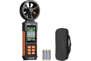 Proster Digital Anemometer Wind Speed Meter - Handheld Air Velocity Tester with CFM/CMM/CMS, Temperature, Flashlight, Backlit LCD for Drone, Boating, Shooting