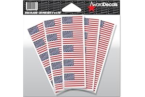 American Flag Sticker Decal for Helmets (Football, Baseball, Softball, Hockey, Lacrosse, Etc.) 50 Stickers The Original Award Decals Premium Thick Helmet Decals Made in The USA Since 1976
