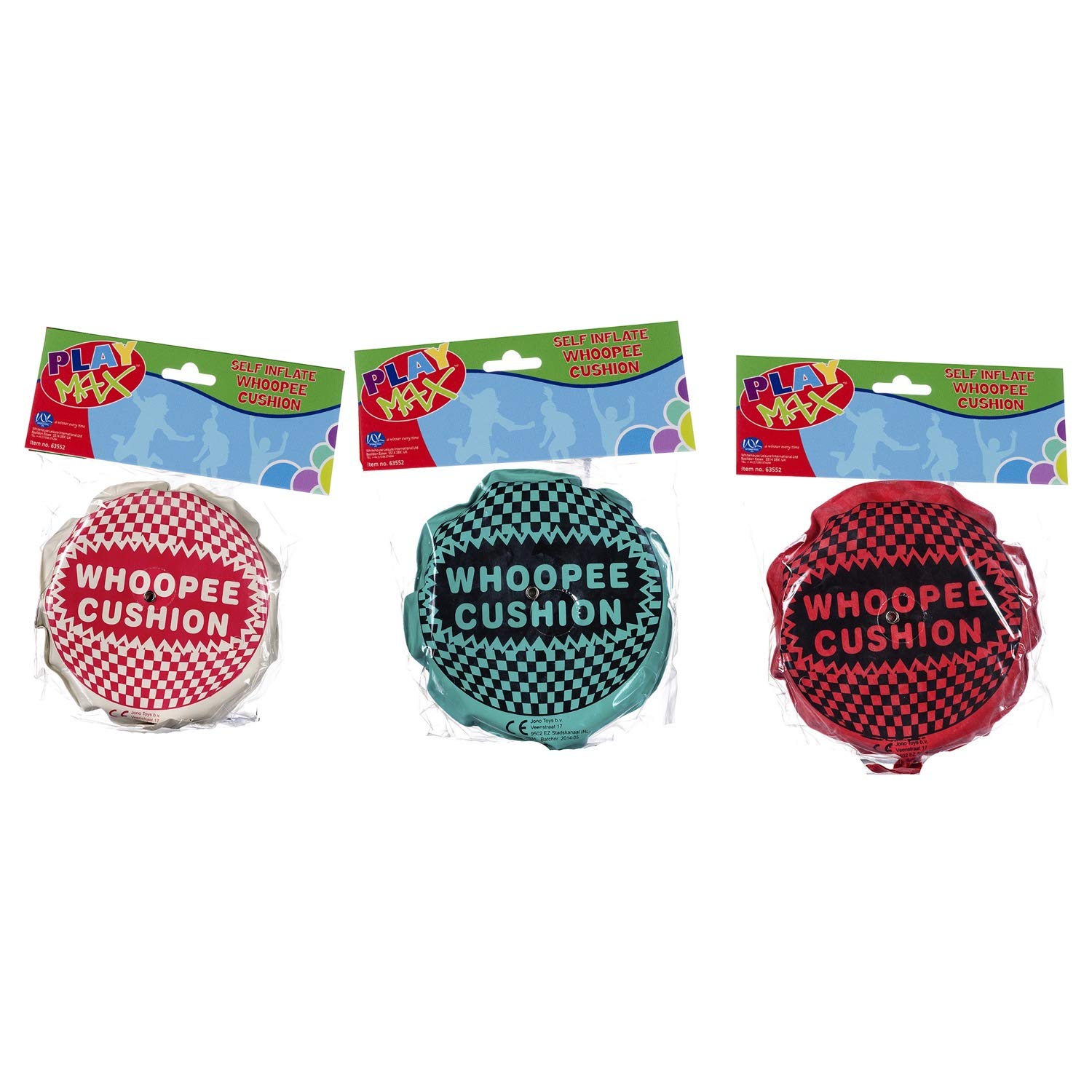 MVS Wholesale 1 piece - Large 7" Self Inflating Whoopee Cushion, 3 assorted Colours With 1 Sent At Random. Retro Practical Jokes And Gags.