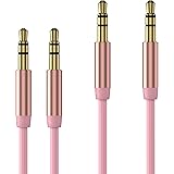 TalkWorks Aux Cable 3.5mm Audio Cord for Car (2 Pack) 6ft Long Heavy Duty Male to Male Jack Auxiliary Cord Extension Adapter 