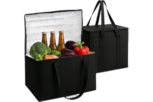 Insulated Bags for Food Delivery, Large Pizza Delivery Bags, Large Capacity Cooler Bag Keep Food Warm for Grocery Shopping an