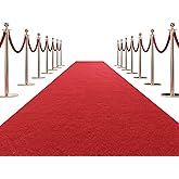 HOMBYS 450 GSM Extra Thick 2.6x30 ft Red Carpet Runner for Partys & Events, Heavy-Duty Felt Aisle Runway Rug for Steps, Prom Proposal & Wedding Ceremony Decorations, Hollywood Oscars for VIP Awards