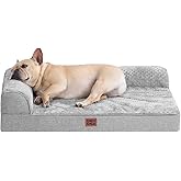 EHEYCIGA Orthopedic Dog Bed Medium Size Dogs, Memory Foam Dog Bed with Washable Removable Cover, Waterproof Pet Sofa Couch for Crate with Nonskid Bottom, 30x20x6, Grey