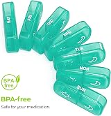 AUVON XL Weekly Pill Box Organiser 2 Times a Day Cyan Privacy Case view 7