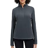 baleaf Women's Fleece Quarter Zip Pullover Long Sleeve Thermal Tops Cold Weather Hiking Running Gear with Kangaroo Pocket