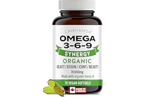 OMEGA 3-6-9 CAPSULES [Organic / Vegan / 70,000MG] Extra Strength Omega 3 6 9 for Pain Relief, Inflammation, Stress - 70 Easy 