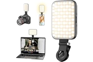 GLOUEN Selfie Light – 3000mAh Rechargeable Phone Light Clip with Digital Display, 3 Light Modes & 10 Brightness Levels for TikTok, Vlog, Makeup, Zoom