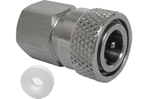 HMKUGO Paintball PCP Female Thread Stainless Steel Coupler HPA CO2 Air Tank Refill Connector Quick Disconnect Quick Release Adapter Fitting