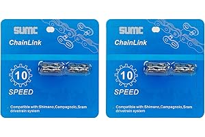 SUMC Bike Chain Quick Link- Reusable Bike Chain Missing Quick Connector- Master Links Compatible with Shimano, Sram and KMC Chains 6 7 8 9 10 11 12speed Missing Link(Silver, 10 Speed)