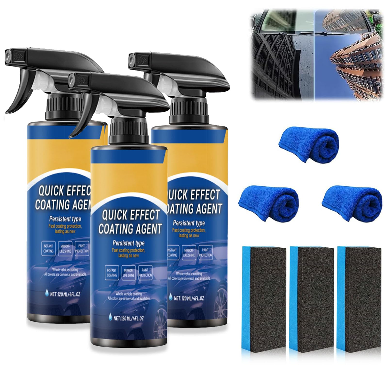 Photo 1 of 3 Packs Car Coating Spray-360ML, Quick Effect Coating Agent Spray, Waterless Wash Car Scratch Wax Polish, Multi-Functional Wax for Cleaning, Shining, and Long-Lasting Surface Protection