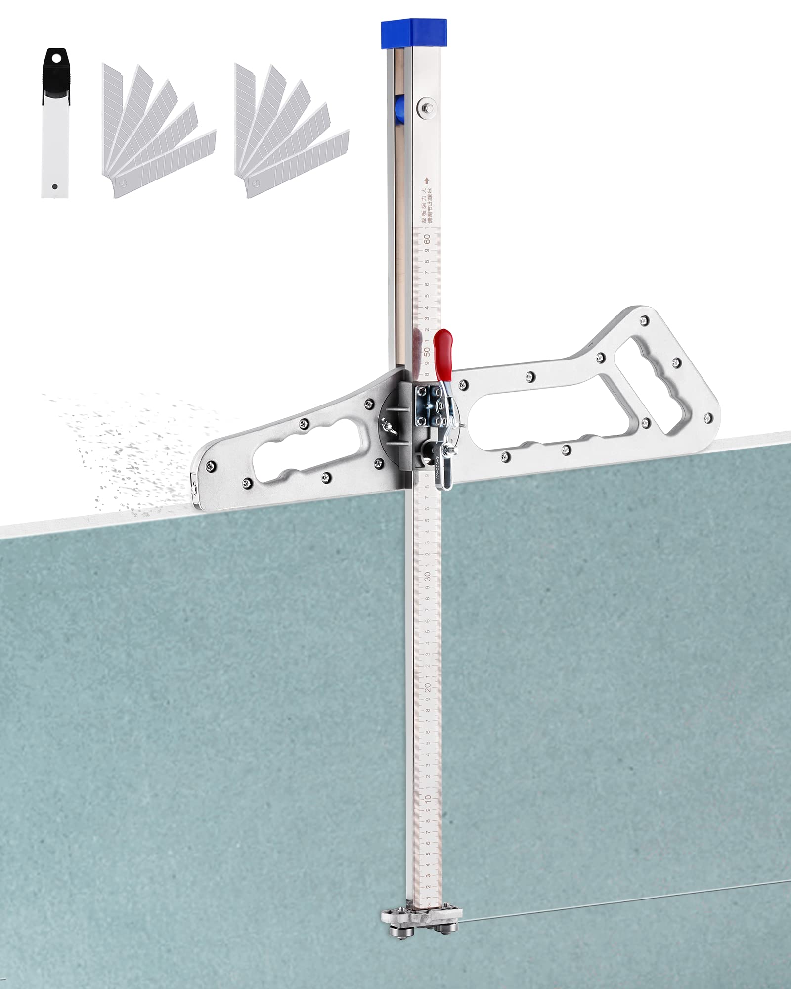 Photo 1 of "YJINGRUI Drywall Cutting Tool, Foldable Drywall Cutter, Fit 7/16"" - Plasterboard, Hand Push Gypsum Board Cutter, Plasterboard Cutter with 10pcs Spare Blades, Unit: Centimeter"
