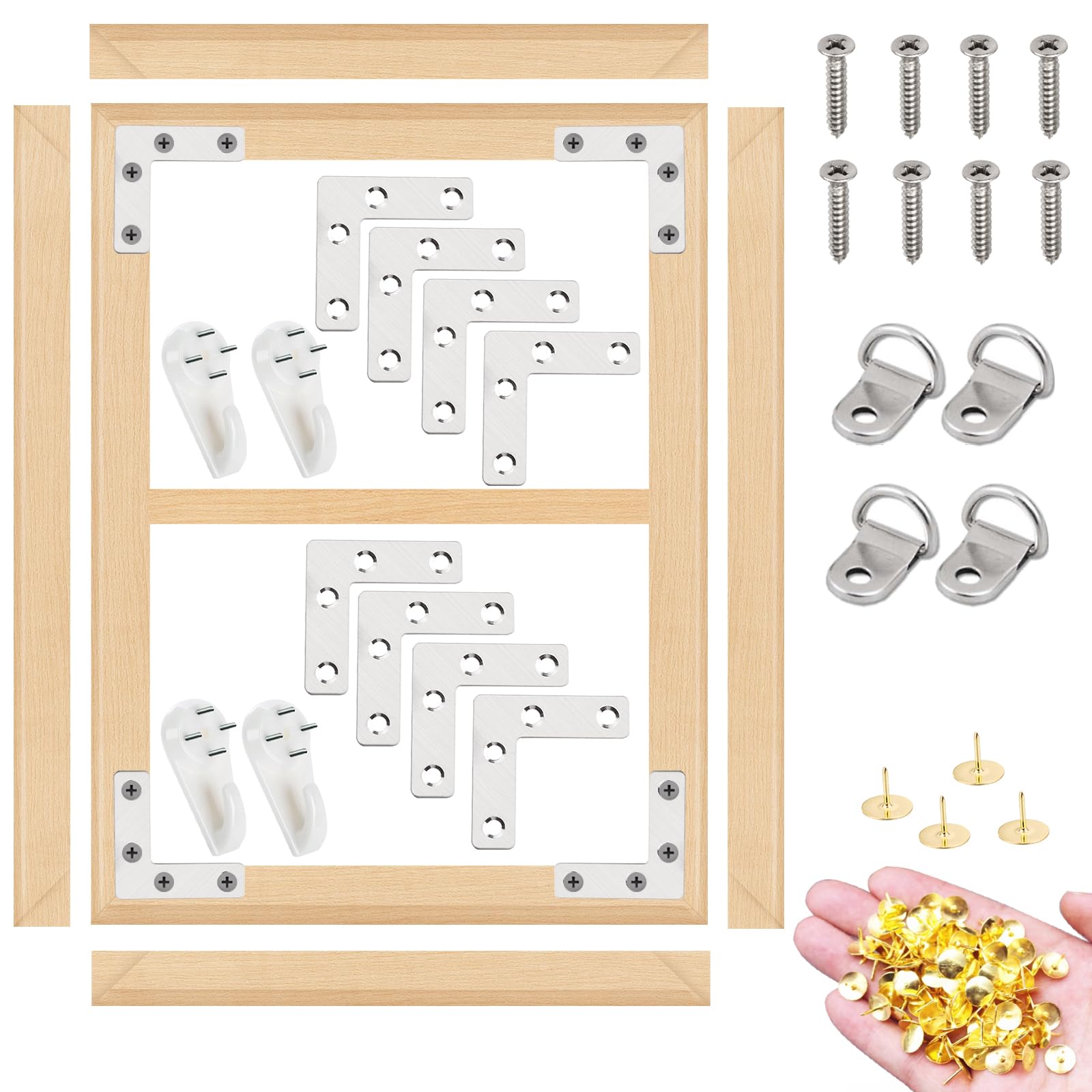 Photo 1 of 2 Pack 24"x 30" Wood Canvas Stretcher Bars, Canvas Frames Kit Easy to Assemble,Wooden Frames Kit for Oil Painting,Canvas Painting,Embroidery Stitch and Needlepoint Arts Supplies
