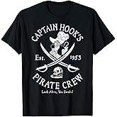 Disney Peter Pan Captain Hook Pirate Crew Est 1953 Logo T-Shirt