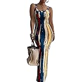 Nimsruc Women Summer Long Dress Casual Slip Sexy Slim Sleeveless Bodycon Maxi Dresses for Women 2024