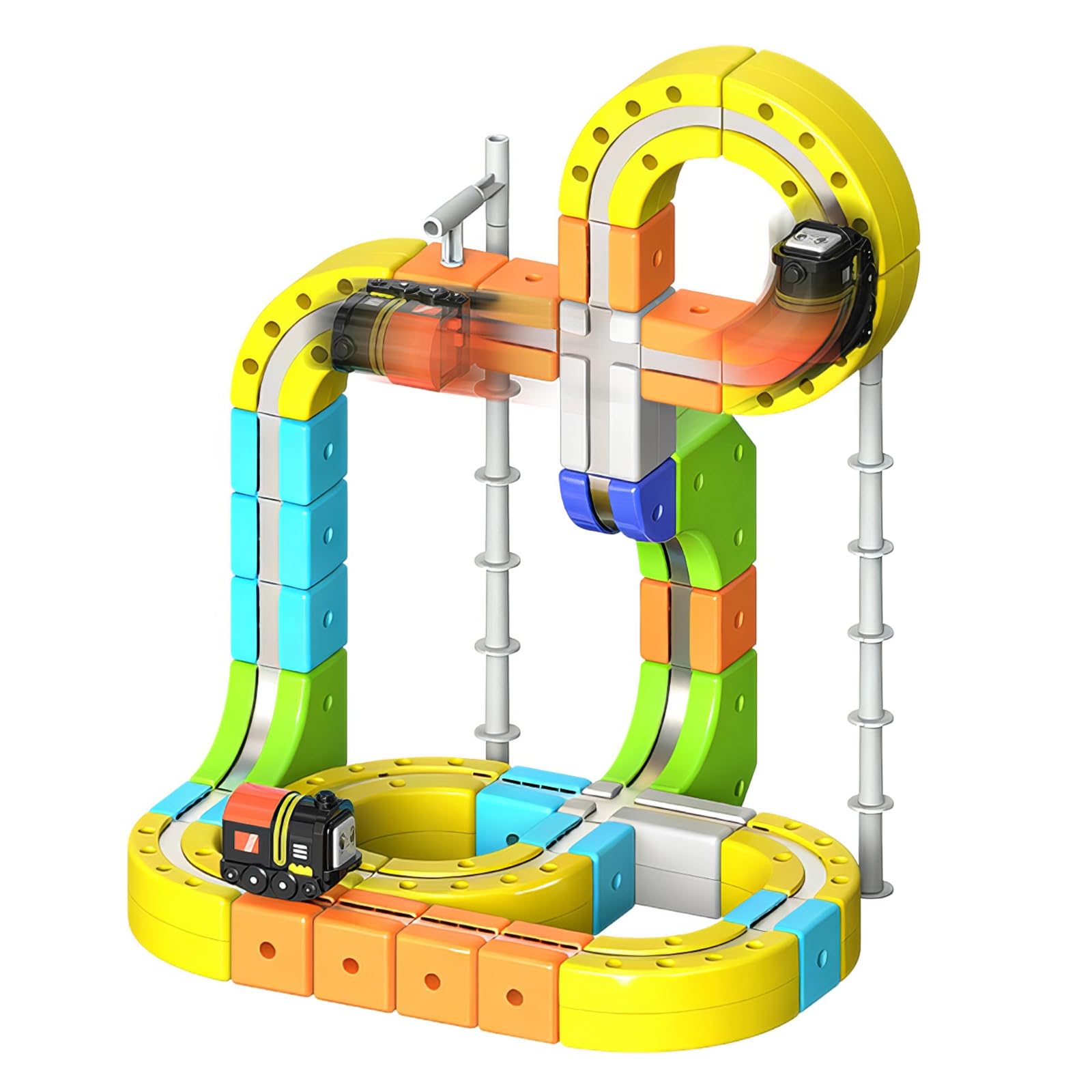 Photo 1 of 3D Gravity-Defying Electric Magnetic Train Set,Modular Reconfigurable Race Track Kit, STEM Educational Building Toy for Kids 3-12, Safe & Durable for Boys Girls