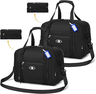 Ryanair Handgepäck 40x30x20 Wizz Air Faltbare Reisetasche 25L Handgepäck Flugzeug Tasche Wasserdicht Sporttasche Carry On Luggage Koffer für Weekender Hospital Kabine Handtaschen Herren Damen 2x