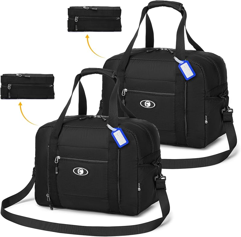 Ryanair Handgepäck 40x30x20 Wizz Air Faltbare Reisetasche 25L Handgepäck Flugzeug Tasche Wasserdicht Sporttasche Carry On Luggage Koffer für Weekender Hospital Kabine Handtaschen Herren Damen 2x
