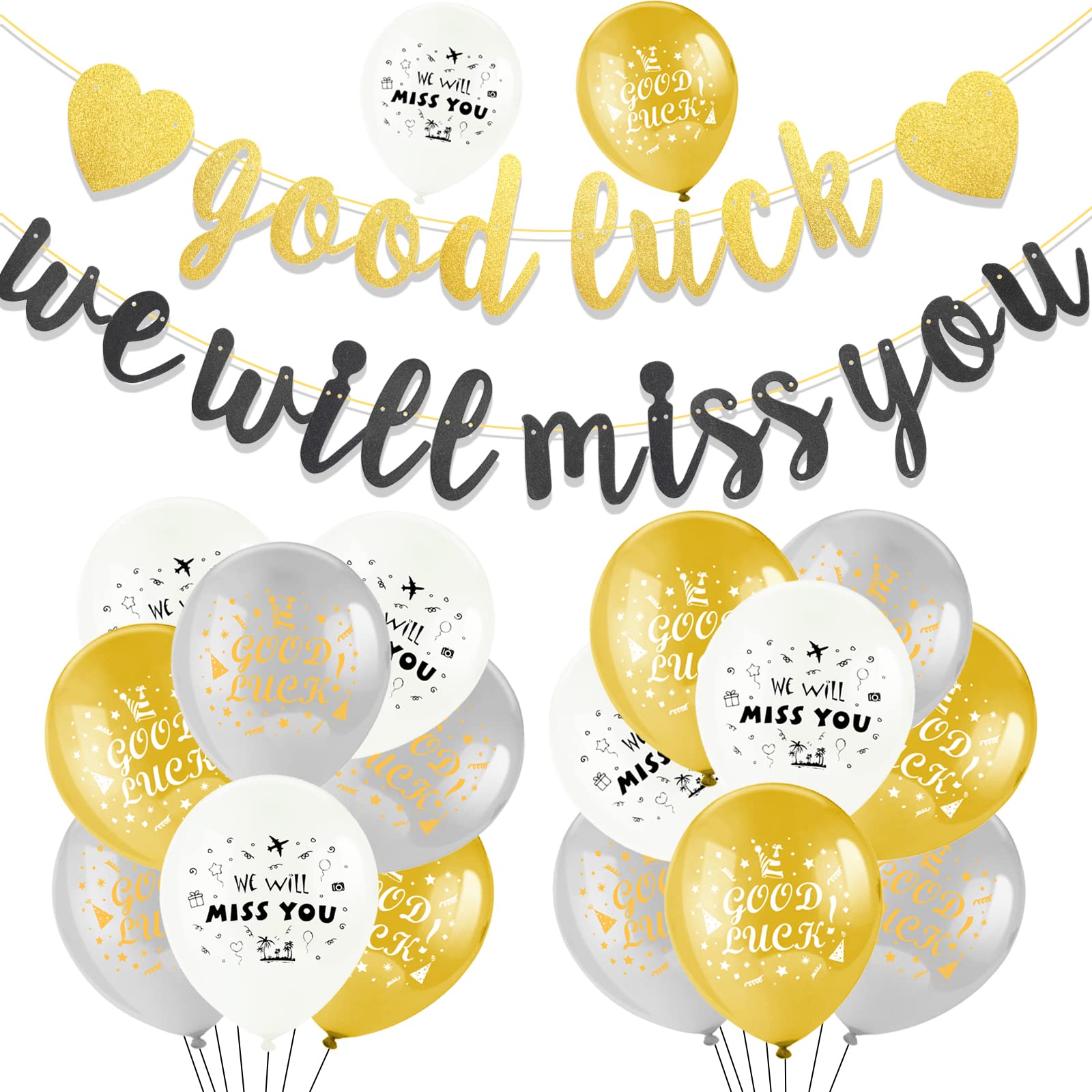 HOWAF Banner We Will Miss You Balloons Retirement Goodbye Balloons for Farewell Events