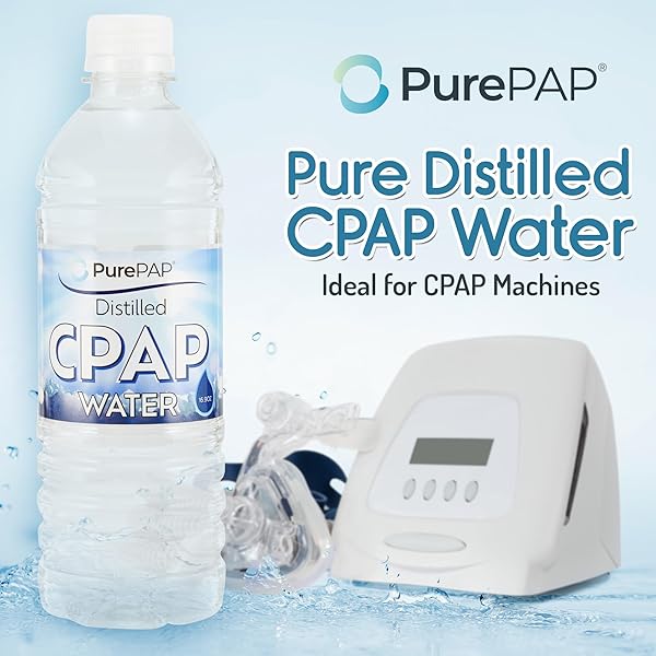 PUREPAP PURE DISTILLED CPAP WATER – 6-PACK OF 16.9OZ BOTTLES DISTILLED WATER – TRAVEL CPAP WATER FOR CPAP MACHINE HUMIDIFIER