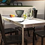 Lucn 4ft Folding Camping Table 120x60cm, 3-Height Adjustable 55/62/70cm view 9