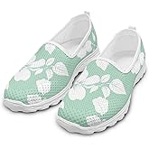 Green Lightweight Comfortable Walking Shoes Women No Laces Slip On Flat Women Summer Shoes for Work Office Casual Trendy Beach Vacation Mesh Breathable Loafer 2025