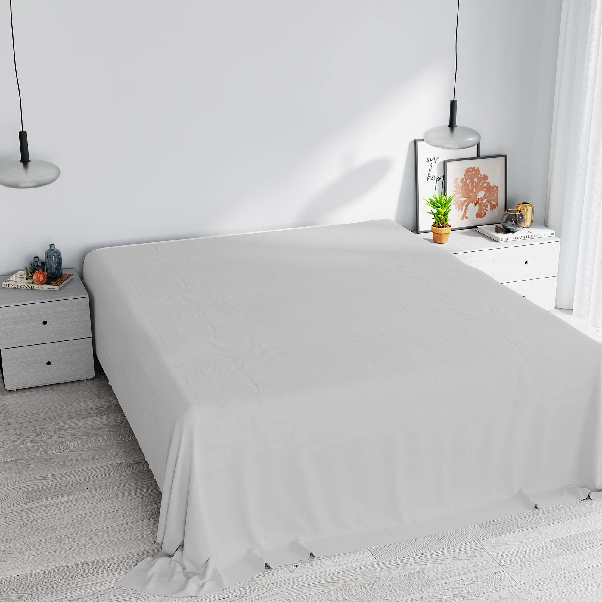 Max Color top Sheet,270x300cm,Light Grey, MAXY DOUBLE