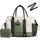 LOVEVOOK Small Gym Bag for Women with Yoga mat Holder, Mini Duffle Bag for Travel with Wet Pocket, Overnight Personal Item Bags, Lightweight Carry on Weekender Duffel for Workout, Dance, Ballet