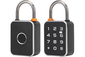 Fingerprint Password Padlock, IP65 Waterproof Aluminum Alloy Double Sided Electronic Combination Lock, Locker Lock, for Gym S