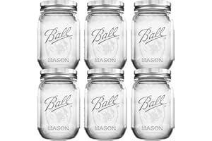 BHL JARS Regular Mouth Mason Jars 16 oz Bundle with Non Slip Jar Opener brand Set of 6-16 Ounce Size Mason Jars with Regular Mouth - Canning Glass Jars with Lids, Heritage Collection